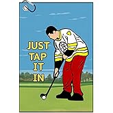 Aikiprety Funny Printed Golf Towel, Funny Golf Towel for Golf Bags with Clip, Golf Gift for Men Husband Boyfriend Dad, Birthday, Cristmas Gifts for Fans - Just Tap It in