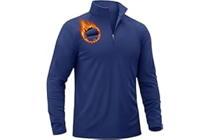 TACVASEN Men's Quarter Zip Pullover Fleece Lined Thermal Long Sleeve Golf Shirt 1/4 Zip Warm Winter Sweatshirts