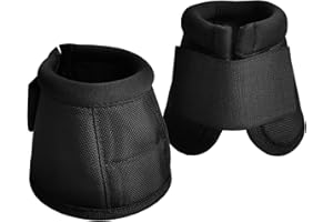 LEAFOREST 2520D Horse Bell Boots No-Turn Horse Bell Boots, Equine Ballistic Hoof Overreach Bell Boots Black L