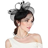 Fascinators Kentucky Hats Derby for Women 2026 Tea Party Hat with Feather Hair Clip Headwear for Wedding Church Hat