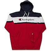 Champion Mens Big and Tall Full Zip Hoodie Classic Embroidered Logo