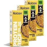 Kaizen Low Carb Rice, 20g High Protein, 6g Net Carb, Original 8 Oz (3-Pack) | High Fiber 15g, Gluten-Free, Keto-Friendly, Plant-Based Lupini Orzo, Non-GMO, Kosher, Unseasoned Base for Bowls