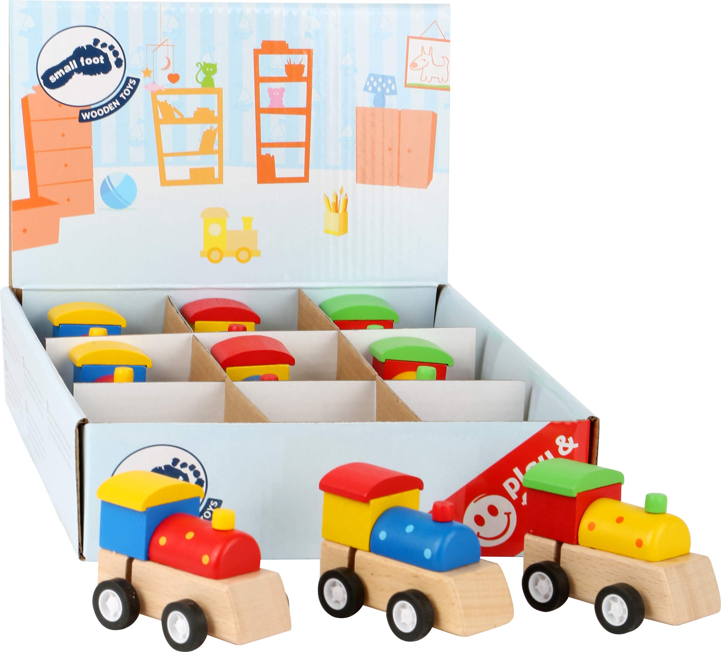 Small Foot Wooden wind-up locomotive, FSC® 100%-certified, a great gift for young train fans aged 3 years and up