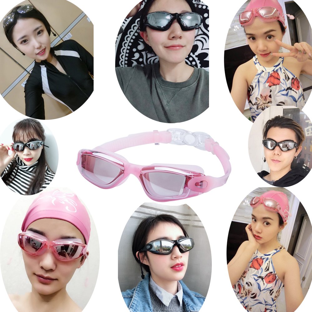 Alfway Swim Goggles, Swimming Goggles No Leaking Anti Fog UV Protection Triathlon Swim Goggles with Free Protection Case for Adult Men Women Youth Kids Child (Pink)