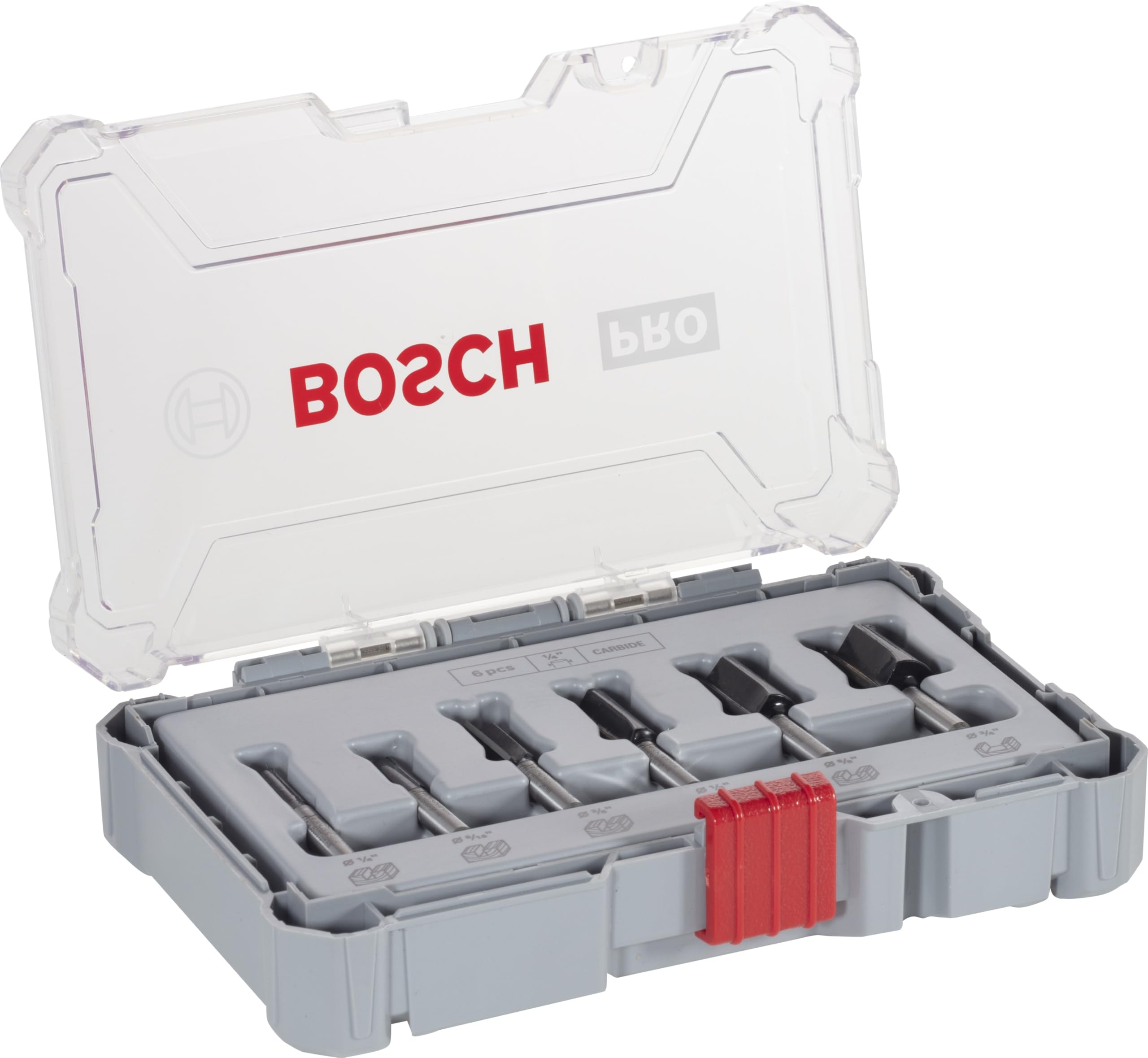 Bosch Professional 6 pcs. Straight Router Bit Set (for Wood, Ø 1/4 inch Shank, Accessory Router)