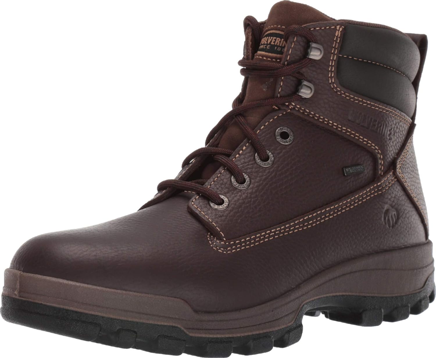 WOLVERINE Men's Stratus 6" Soft Toe Waterproof Boot Construction, Brown