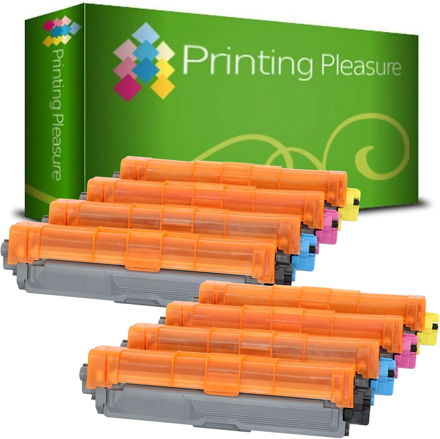 Printing Pleasure 8-Pack TN241 TN245 Toner Cartridges compatible with Brother DCP-9020CDW HL-3140CW HL-3142CW HL-3150CDW HL-3152CDW HL-3170CDW HL-3172CDW MFC-9130CW MFC-9140CDN MFC-9330CDW MFC-9340CDW