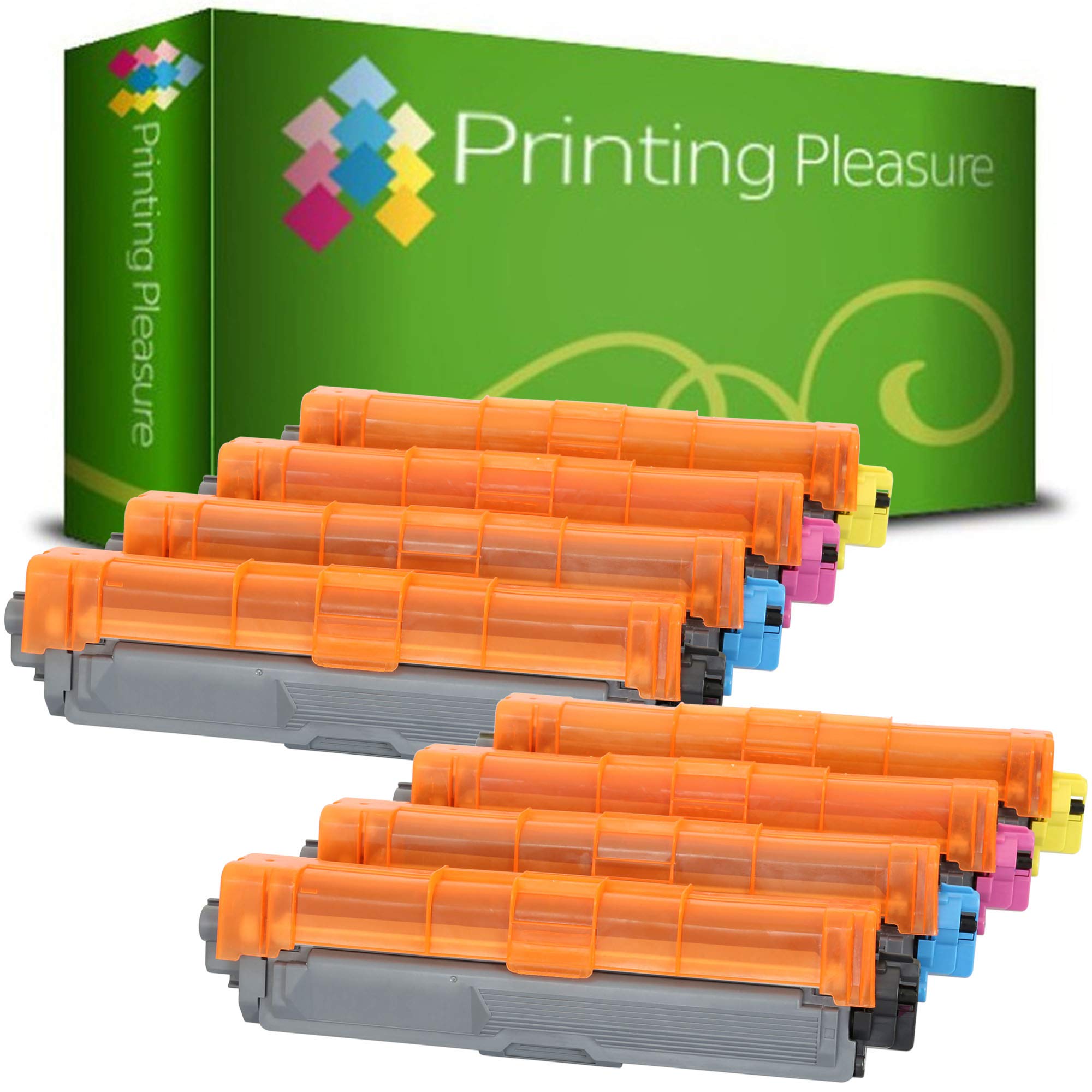 Printing Pleasure 8-Pack TN241 TN245 Toner Cartridges compatible with Brother DCP-9020CDW HL-3140CW HL-3142CW HL-3150CDW HL-3152CDW HL-3170CDW HL-3172CDW MFC-9130CW MFC-9140CDN MFC-9330CDW MFC-9340CDW
