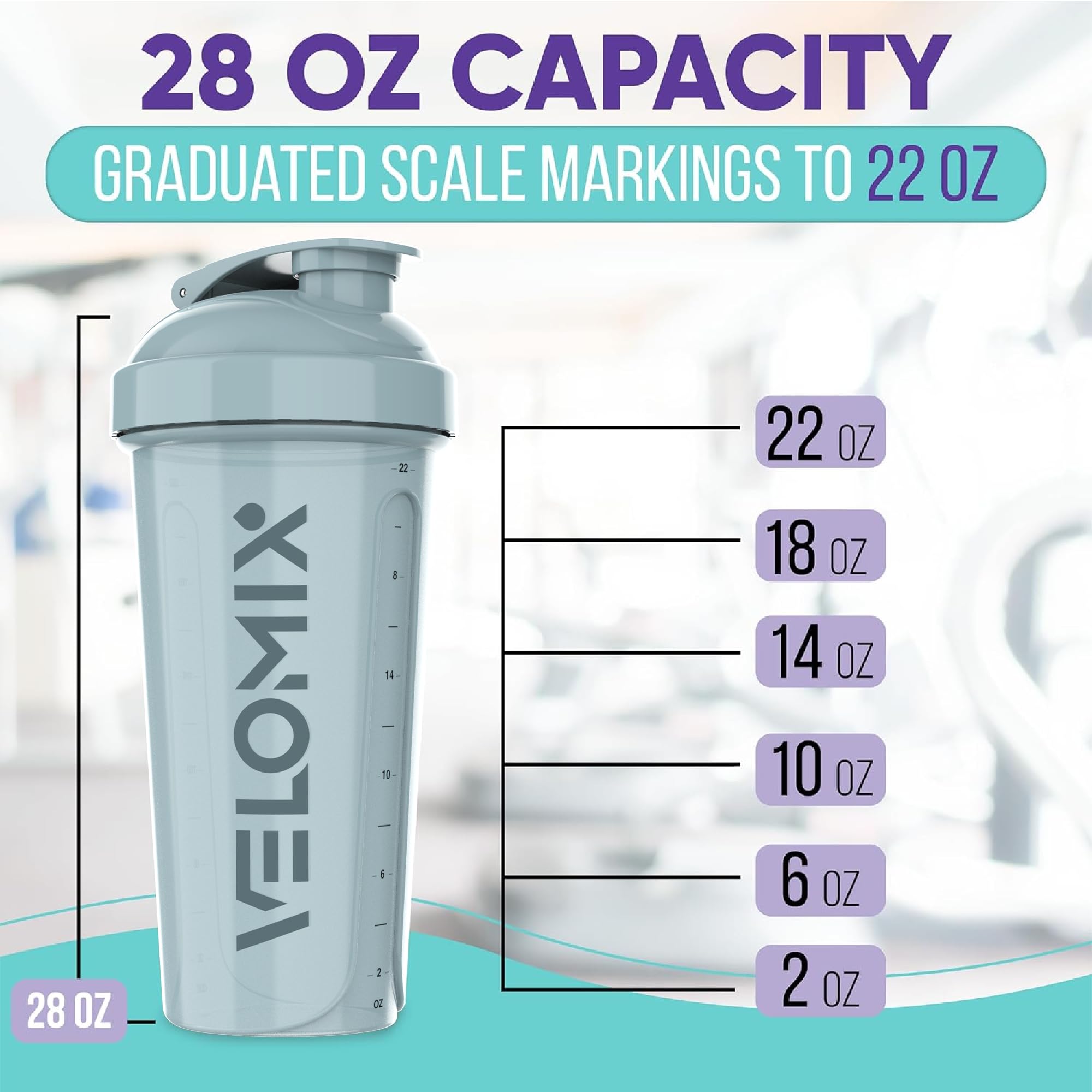 -4 PACK 28 Oz Protein Shaker Bottle for Protein Mixes - 4x Wire Whisk | Leak Proof Shaker Cups for Protein Shakes | Protein Shaker Bottle Pack | Protein Shake Cup (Aqua Depths)