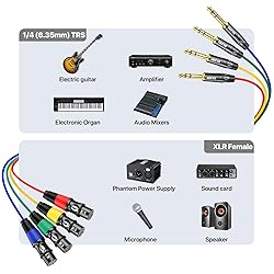 EBXYA 4 Channel XLR Female to 1/4 Inch TRS Snake
