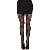 Leg Avenue womens Garden Rose Lace Tights Black One Size