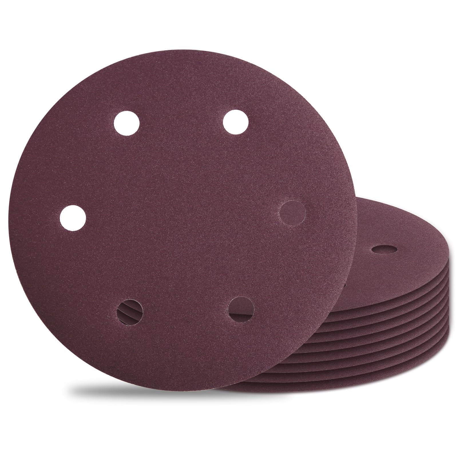 SPEEDWOX 10PCS 150 Grit 9 Inch 6 Hole Sanding Discs 9 Inch 6 Hole Hook-and-Loop Sanding Discs 9" Round Abrasive Disc Hook and Loop Sandpaper Aluminum Oxide Hook and Loop for Drywall Sander