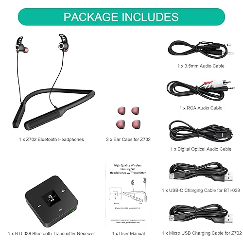 Giveet Bluetooth Headphones Earbuds for TV Watching, Wireless