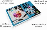 Artgecko Pro Watercolour Postcards A6 20 Sheets 300gsm White Cartridge Paper view 3