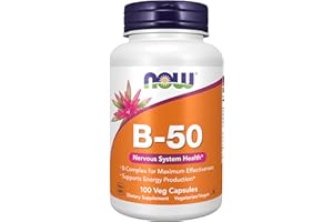 NOW Foods Supplements, Vitamin B-50 mg, Energy Production*, Nervous System Health*, 100 Veg Capsules