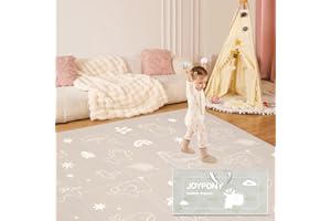 Joypony Baby Play Mat 79x 71 Inch, Extra Large Foldable Play Mats for Babies and Toddlers, Waterproof & Anti-Slip Portable Baby Floor Mat for Tummy Time, Non Toxic Foam Play Mat for Floor Travel Bag