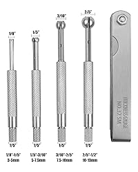 4 PCS Small Hole Gauge Set Ball Type, Full Round