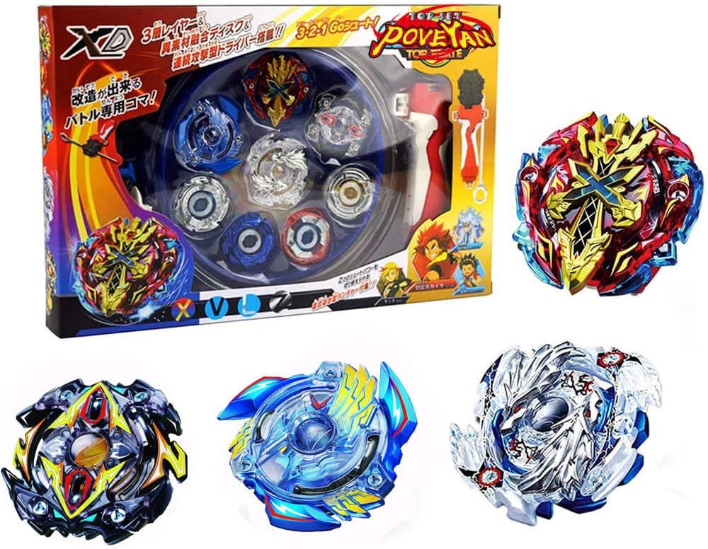 Poveyan Bey Battles Burst God Evolution Set with Launcher Grip and Stadium Battle Set