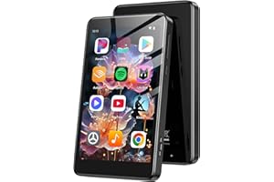 AGPTEK 96GB MP3 Player with Bluetooth and WiFi, T08X 4'' Android 14 MP4 Music Player with Spotify, Audible, APP Store, Up to 1TB, Black