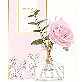 Saussavita Reed Diffusers Set, 7.10 oz Rose Water Scented Diffuser with 7 Sticks, Long Lasting Home Fragrance for 120 Days, Perfect for Bathroom, Shelf Decor, Air Fresheners