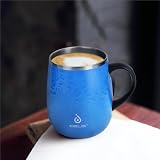 Ideus 16 oz Insulated Coffee Mug with Handle Lid Leopard Blue view 7