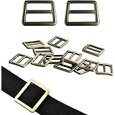 RiseDirectly 12pcs Zinc Alloy Tri-glide Buttons Slide Tri-Glide Buckle Webbing Strap Adjustable Fastener,Versatile