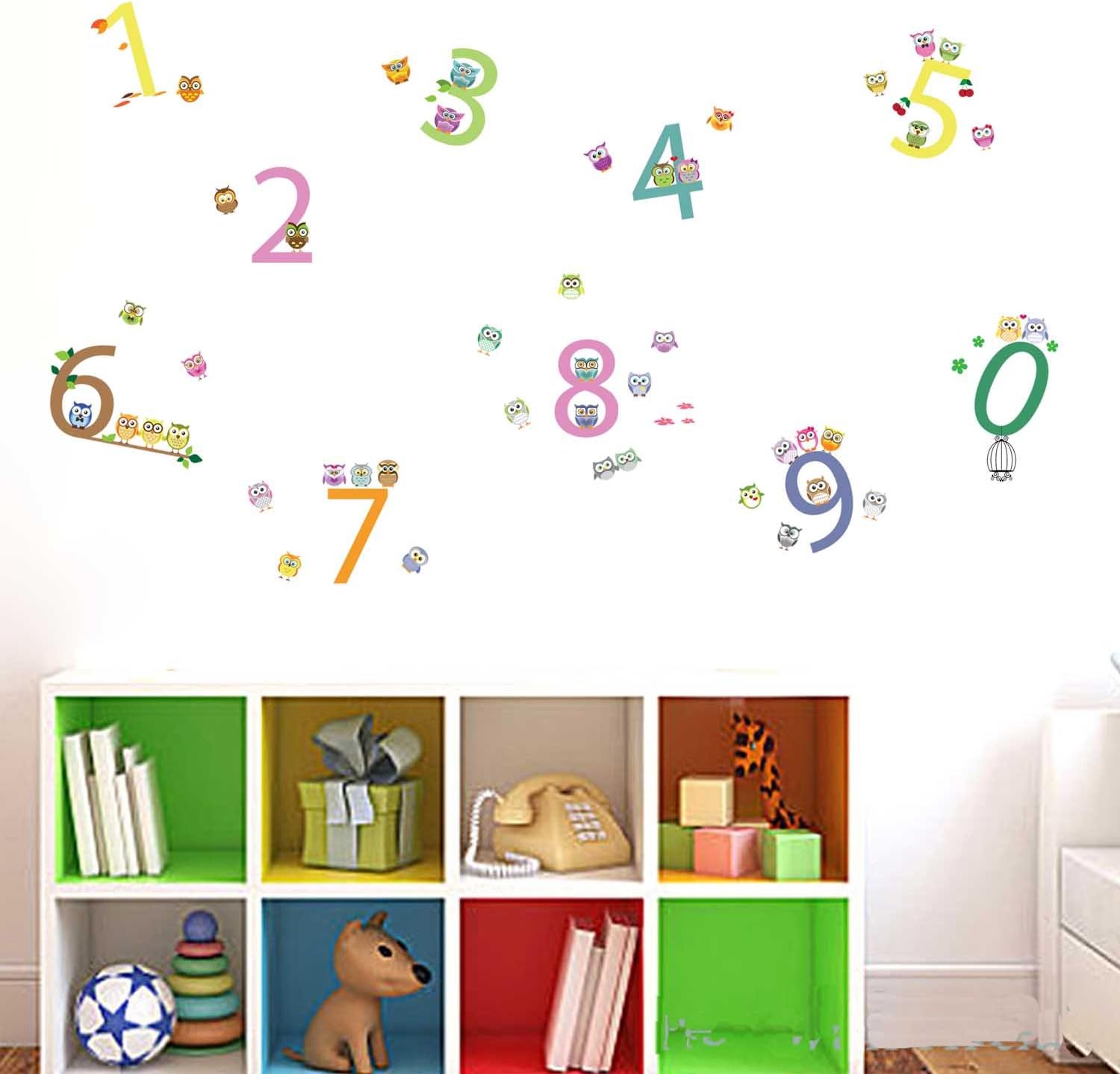 Walplus Number Wall Stickers Office Home Decoration, 45pcs 11.5cm x 2cm, PVC, Removable