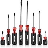 ARROW 8 PCS Magnetic Screwdriver Set, Professional S2 Steel Screw Driver Kit with Non-Slip Grip, Stubby Screwdrivers, Magnetic Phillips and Flathead Tips, for Home and Industrial Use