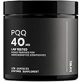 Toniiq 99%+ 40mg Supplement - Ultra High Purity PQQ 40mg Concentrated Formula - PQQ 40 mg 120 Capsules - Pyrroloquinoline Quinone Supplement - 1 Capsule Serving - Vegetarian Capsules