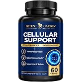 Potent Garden Cellular Support, Cellular Health &amp; Healthy Aging Supplement, 25 Vitamins, Minerals &amp; Botanicals, Cellular Energy, Antioxidant &amp; Immune Support, 60 Capsules