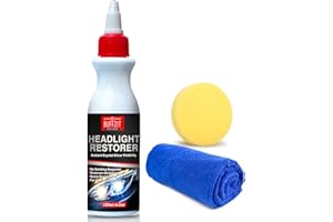 BUFFZIT Headlight Restoration Kit – Car Headlight Cleaning Lotion for Oxidation, Yellowing & Cloudy Lenses | Restore Headlights to Like-New Clarity | Easy to Apply Cream – 4.2oz/120ml