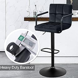 Furniliving Adjustable Barstools with Back, Black