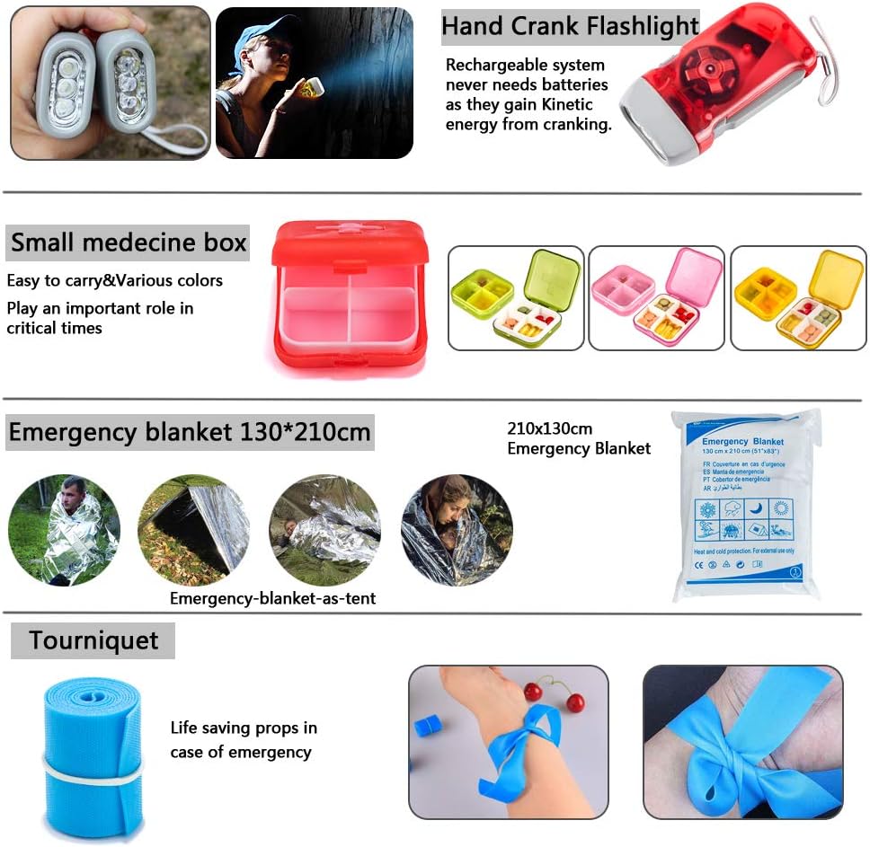 First Aid Kit for Car Travel Camping Home Office Sports Survival Complete Emergency Bag Fully stocked with high Quality Medical Supplies (RED2.0): Health & Personal Care