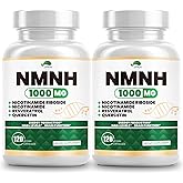 NMNH(Dihydronicotinamide Mononucleotide),NMNH Supplement 1000mg Pure Nicotinamide Mononucleotide,NAD High Purity Supplement Alternative,for Energy,Focus,Non-GMO, Gluten Free,120 Capsules(Pack of 2)