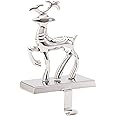 BIRDROCK HOME Reindeer Stocking Holder for Mantle - Single Hanger- Christmas Decorations - Holiday Mantle Fireplace Topper - 