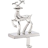 BIRDROCK HOME Reindeer Stocking Holder for Mantle - Single Hanger- Christmas Decorations - Holiday Mantle Fireplace Topper - 