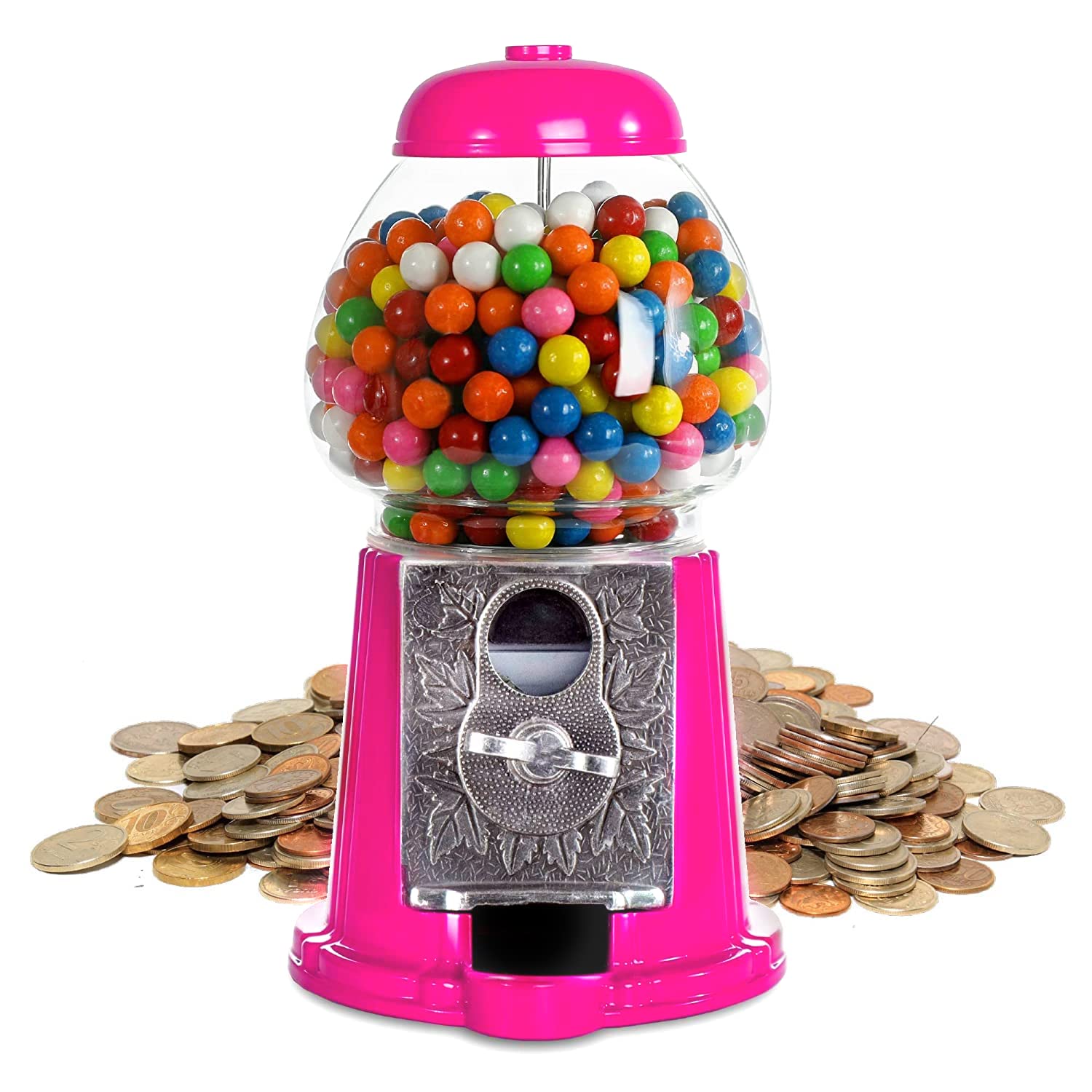 Photo 1 of Gumball Machine for Kids 9" - Heavy Duty Metal with Glass - Christmas Antique Style Bubble Gum Machine - Kids Coin Operated Toy Bank for USA Coins - Candy Dispenser - Playo