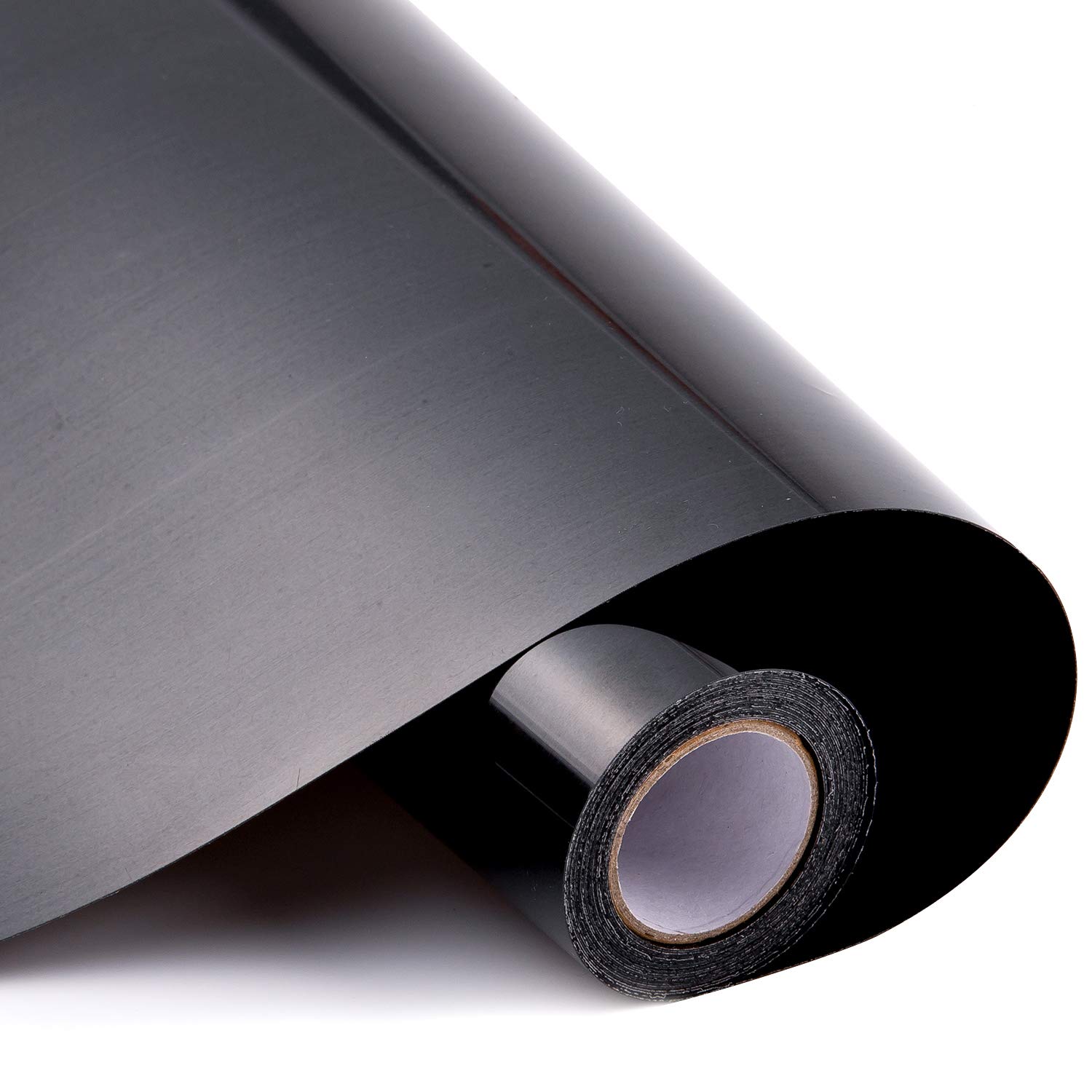 Whaline Heat Transfer Vinyl Roll, 12In x 10FT Black Heat Transfer Paper, Permanent Adhesive HTV Iron On Vinyl, Backed Vinyl Roll for DIY T-Shirts, Hat, Clothing, Birthdays, Silhouette Cameo, Letters