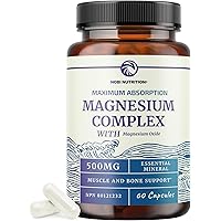 Magnesium Citrate Complex | 500MG | High Absorption Formula | Calm, Relaxation & Digestion Support Supplement with Elemental 