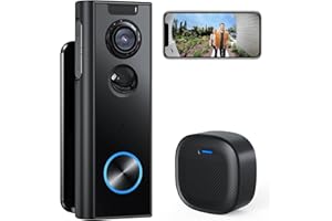 XTU 2K Wireless Video Doorbell Camera No Subscription with Chime & Multi-Angle Bracket, Two-Way Audio, Human Detection, Night