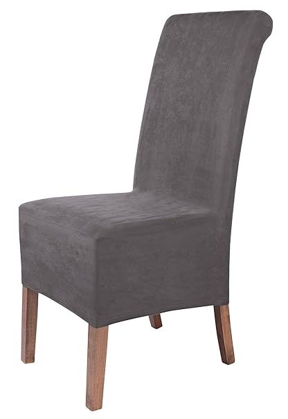 SCHEFFLER-Home Leon Stuhlhussen 2 Stück, Stretch-Hussen Stuhl-Bezug bi-elastische Schutz-Husse, Abdeckung mit Gummiband, Sitz
