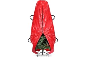 BALEINE Upright Christmas Tree Storage Bag, 7.5 ft Tear Resistant PE Material Christmas Tree Bag with 4 Reinforced Handles for Xmas Holiday (Red)