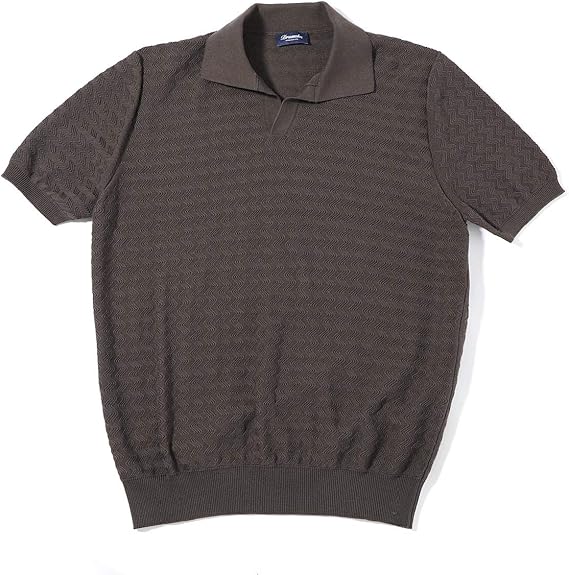 Amazon Drumohr ドルモア ポロシャツ ジャカード織りスキッパーニットポロシャツ D9z212pz メンズ 並行輸入品 ポロシャツ 通販