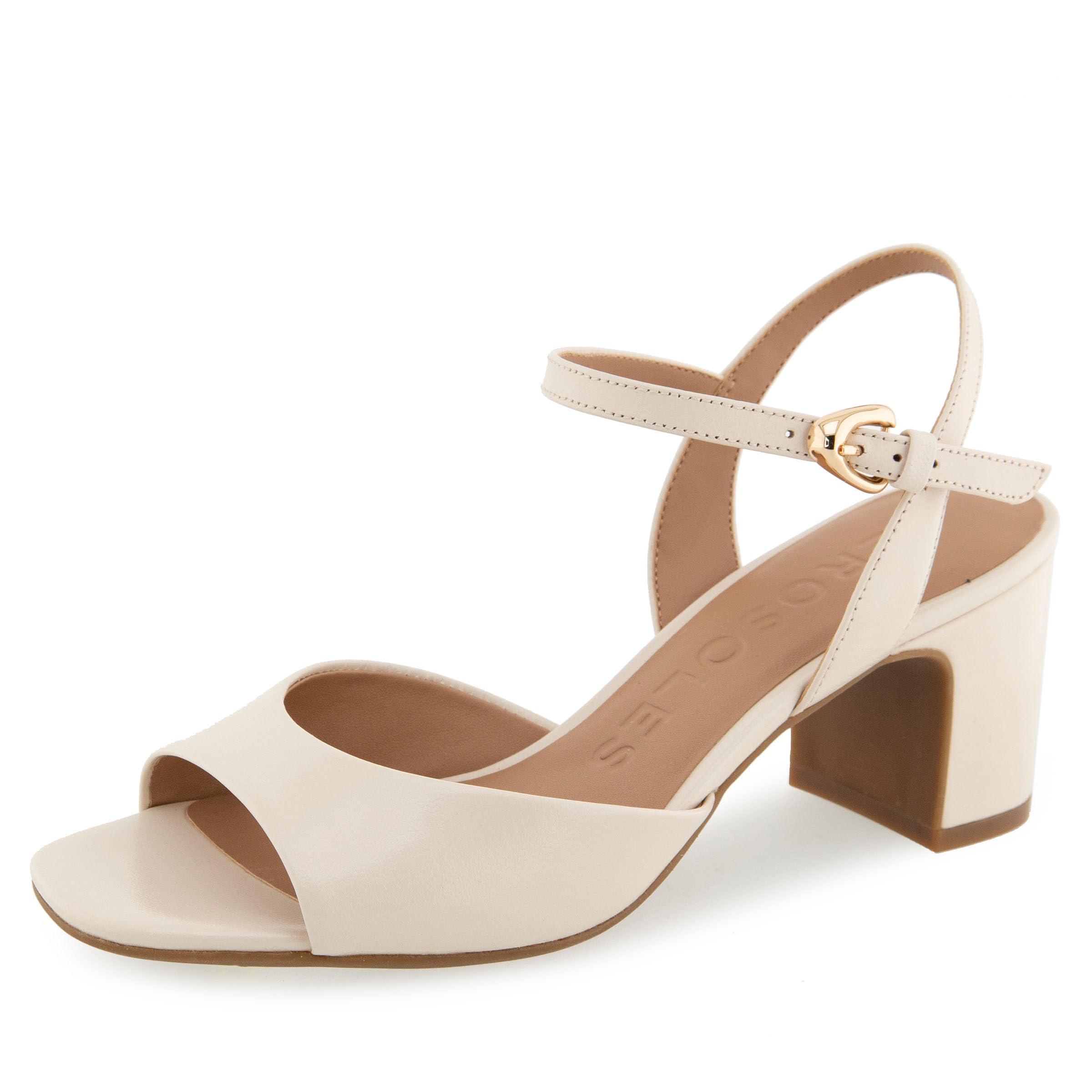 Aerosoles Women’s Gerda Heeled Sandal, Eggnog Shiny Leather, 10