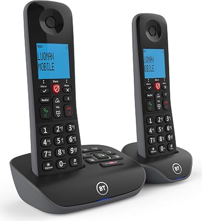 BT Essential Cordless Landline Twin Handset Phone with Call Blocker