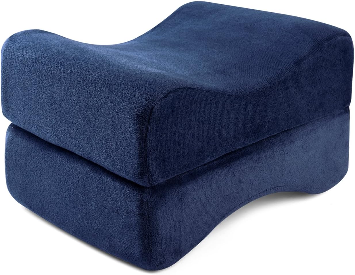 Memory Foam Leg Pillow, Hankey Orthopedic Knee Pillow For Hip, Leg, Knee, Back & Spine Alignment, Ergonomic Leg Rest Pillow for Pregnancy & Side Sleepers, Washable Velvet Fabric Cover, Dark Blue