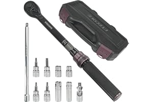 UYECOVE 11Pcs 3/8 Inch Drive Spark Plug Socket Set with 72 Tooth Click Torque Wrench 5-45FT.LB/6.8-61N.M - Heavy Duty Magnetic Swivel Spark Plug Socket for Easy Access & Removal of Spark Plugs