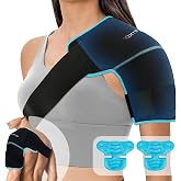 Comfytemp Shoulder Ice Pack Wrap, Shoulder Brace for Shoulders Pain Relief | FSA Eligible HSA, 2 Gel Ice Packs for Injuries Reusable, Cold Therapy for Rotator Cuff Recovery, Post-Surgery Recovery