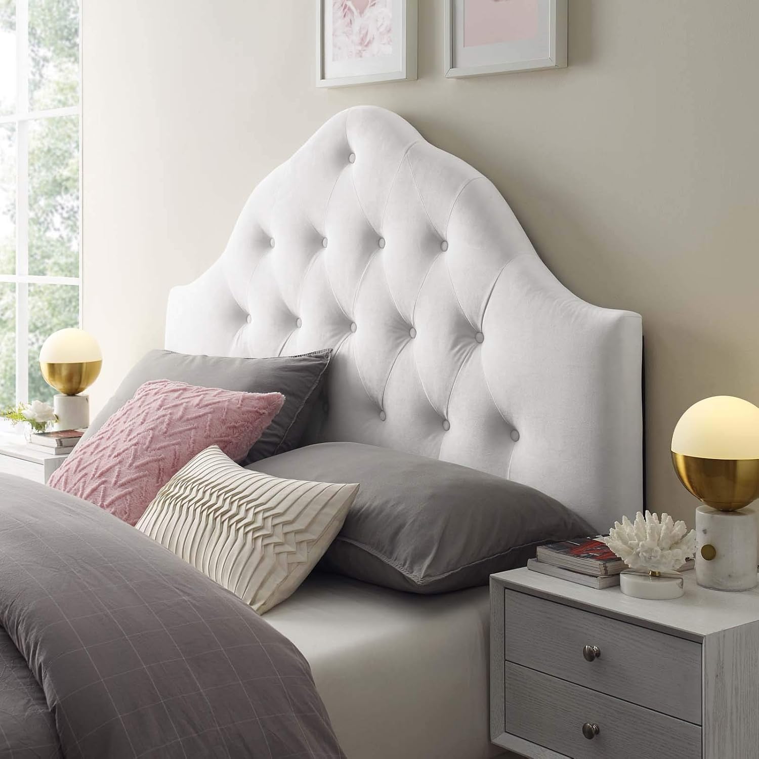 Best Queen White Headboard Tufted