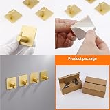 SZWLJ Self Adhesive Hooks 4 Pack Gold Door Wall Kitchen Bathroom view 3